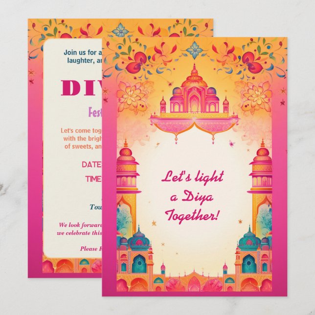 Invitation Magical Diwali (Devant / Derrière)