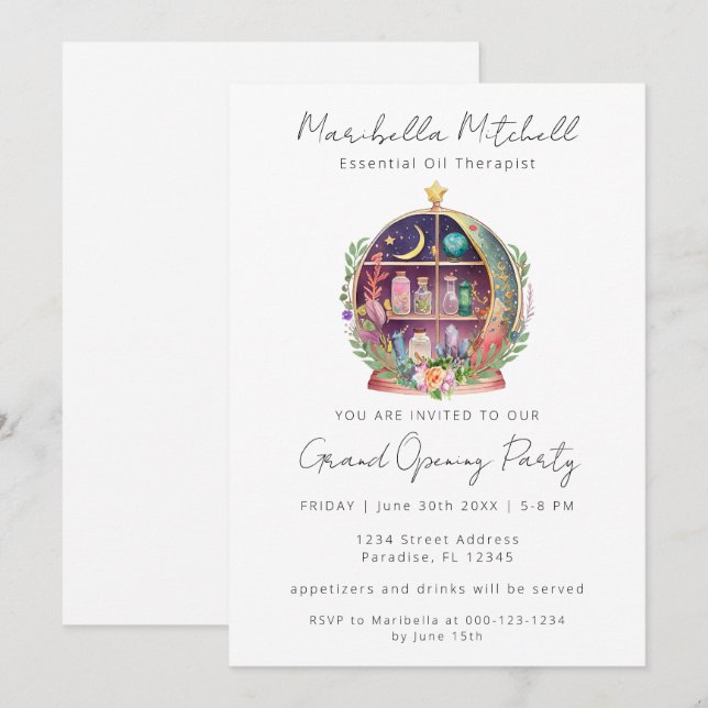 Invitation Magical Essential Oils Apothecary Business Event (Devant / Derrière)