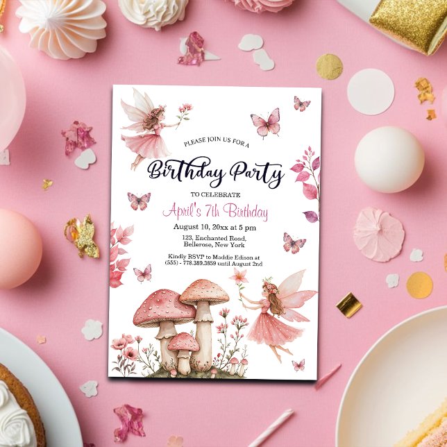 Invitation Magical Fairies Wonderland 7e anniversaire (Créateur téléchargé)