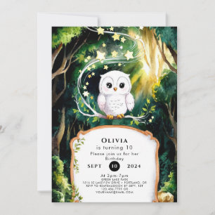 Invitation Magical Into the Woods Owl Anniversaire