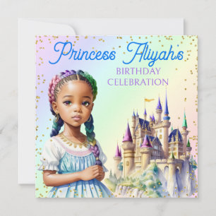 Invitation Magical Pastel Princess Imaginaire Rainbow Castle