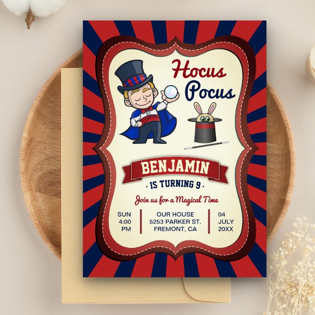 Invitation Magician Boy Kids Magic Show Anniversaire Invitati (Créateur téléchargé)