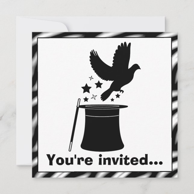 Invitation Magie Act : Dove, Casquette et étoiles Anniversair (Devant)