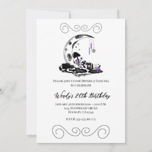 Invitation Magie Champignons Cristal Lune Jardin Anniversaire