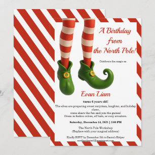 Invitation Magie d'anniversaire au Pôle Nord Elfe enchanté