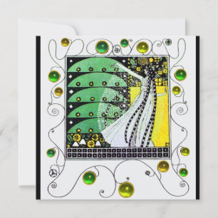 Invitation MAGIE DU PRINTEMPS vert clair blanc jaune