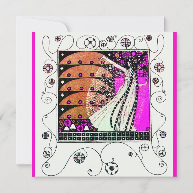 Invitation MAGIE DU PRINTEMPS violet blanc marron clair (Devant)