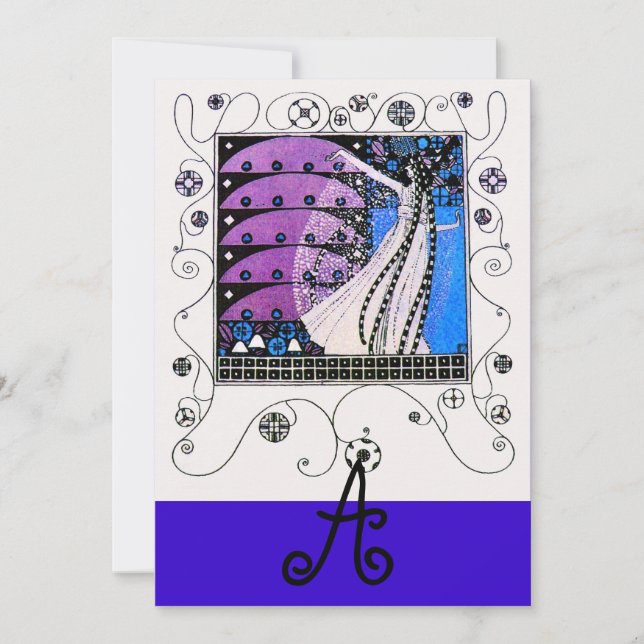 Invitation MAGIE DU PRINTEMPS, violet noir bleu vif (Devant)