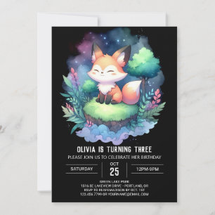 Invitation Magique Boho Fox Anniversaire numérique