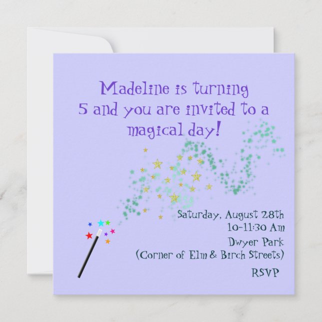 Invitation magique d'anniversaire (Devant)