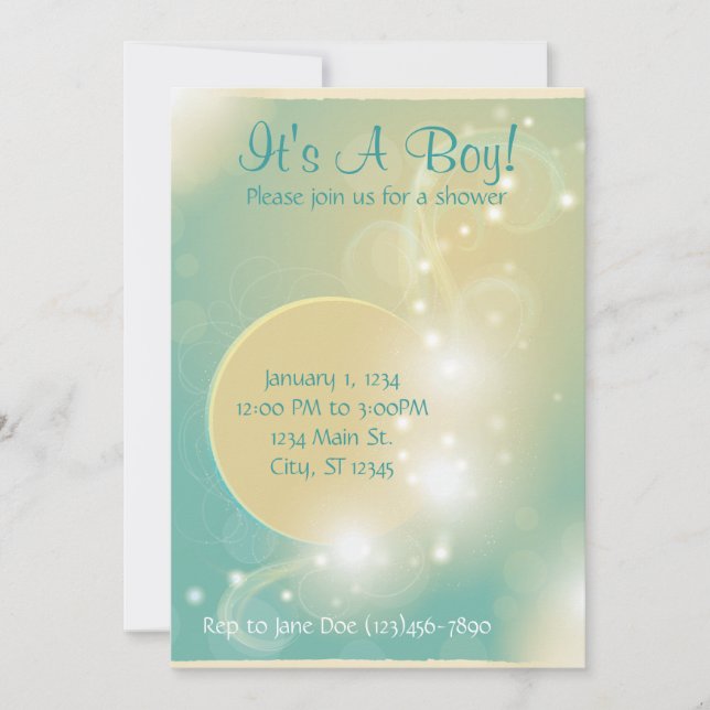 Invitation magique de baby shower (Devant)