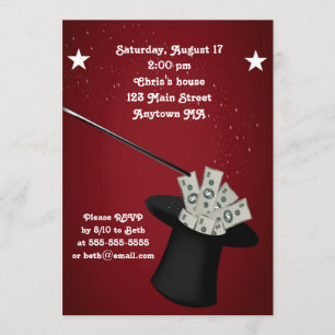Invitation magique de fête d'anniversaire de