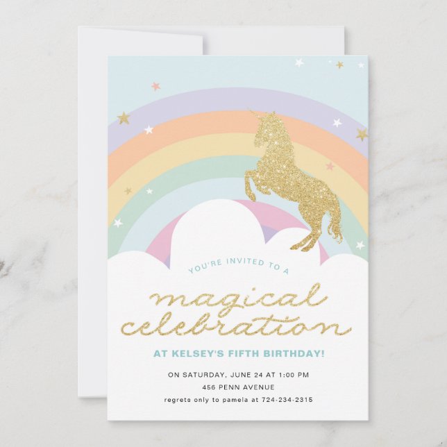 INVITATION MAGIQUE DE FÊTE D'ANNIVERSAIRE DE (Devant)