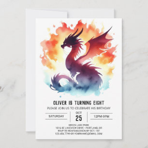 Invitation Magique Dragon Anniversaire numérique