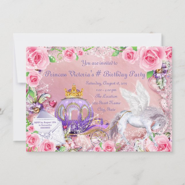 Invitation Magique Fairy Tale Princess Anniversaire Party (Devant)