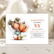 Invitation magique florale pour l'anniversaire de 