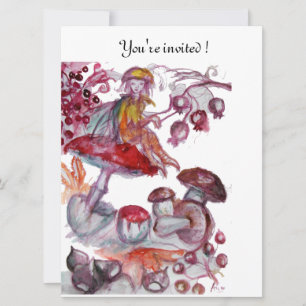 INVITATION MAGIQUE FOLLET DE CHAMPIGNONS