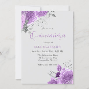 Invitation Magique Lavande & Silver Quinceanera Party