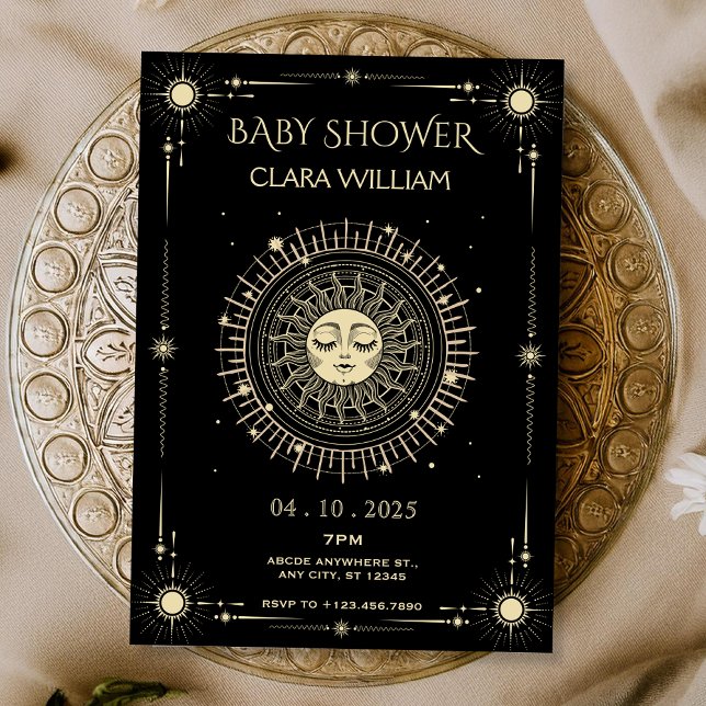 Invitation Magique mystique tarot boho soleil bébé douche (Créateur téléchargé)