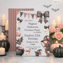 Invitation magique pour une fête d'Halloween en co