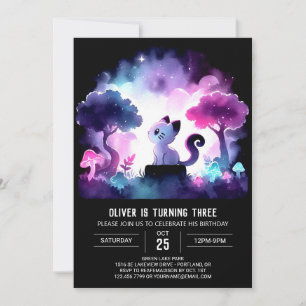 Invitation Magique Simple Chat Anniversaire