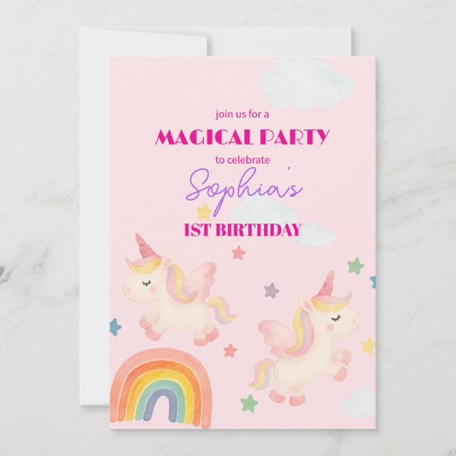 Invitation magique Unicorn Dreamland (Devant)