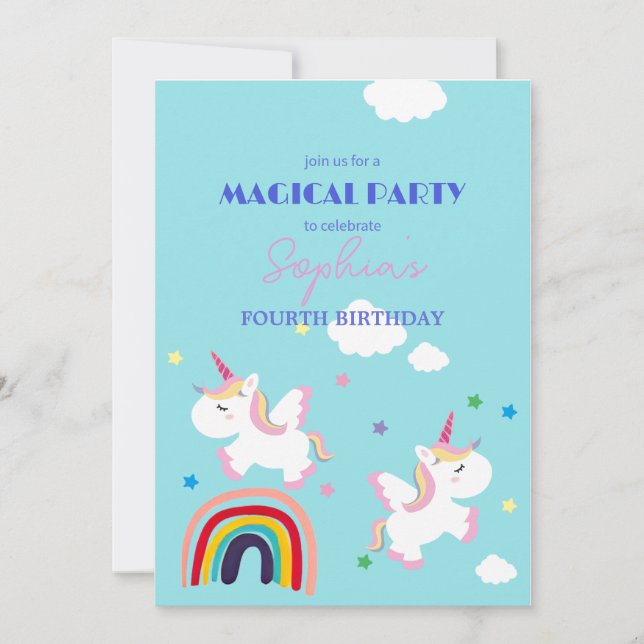 Invitation magique Unicorn Dreamland (Devant)