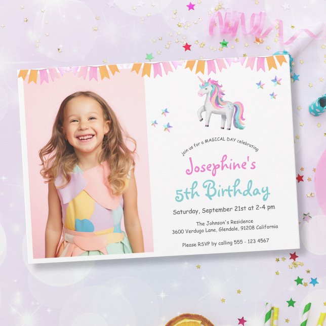 Invitation Magique Unicorn fête d'anniversaire (Créateur téléchargé)