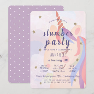 Invitation Magique Unicorn Rainbow Stwood Party Anniversaire