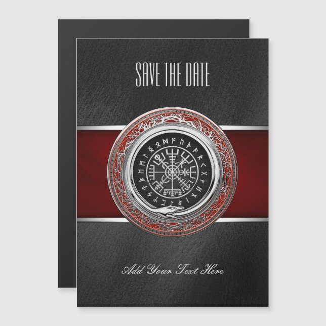 Invitation Magnétique [100] Vegvisir - Viking Silver Magic Runic Compass (Devant / Derrière)