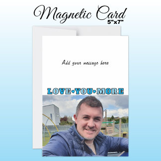 Invitation Magnétique 1 photo add text love you blue magnetic card
