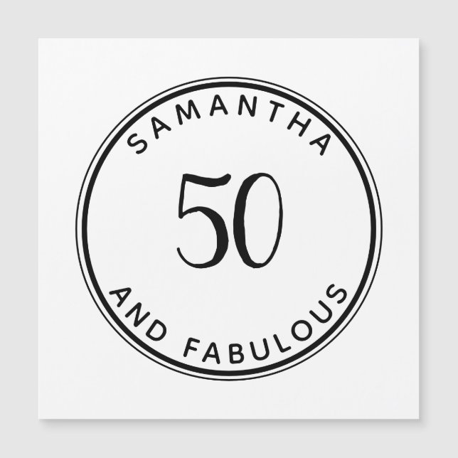 Invitation Magnétique 50 Et fabuleux 50e anniversaire moderne minimal (Devant)