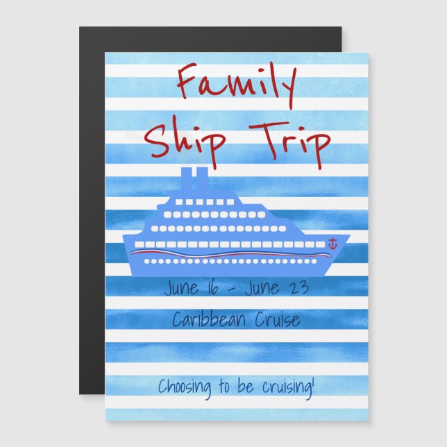 Invitation Magnétique Aimant à thème de croisière personnalisé (Devant / Derrière)