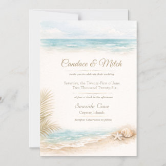 Invitation Magnétique Aimant de mariage de destination thème plage