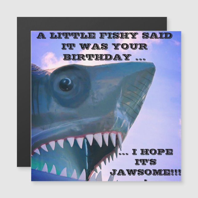 INVITATION MAGNÉTIQUE AIMANT DE PORTE DE CROISIÈRE REQUIN (Devant / Derrière)