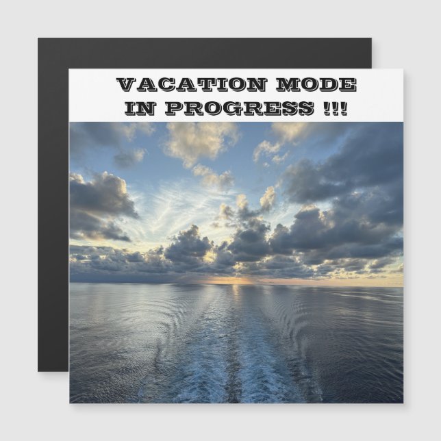 INVITATION MAGNÉTIQUE AIMANT DE PORTE MODE VACANCES EN COURS BATEAU DE C (Devant / Derrière)