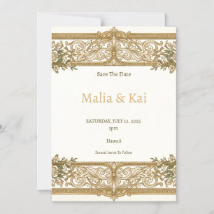 Invitation Magnétique Aimant de sauvegarde baroque en or ivoire