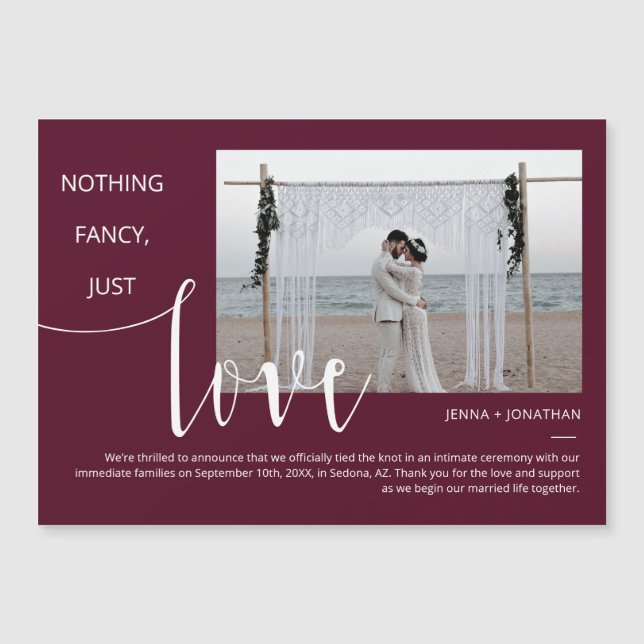 Invitation Magnétique Aimant photo à script minimal moderne simple de Bo (Devant)