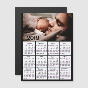 Invitation Magnétique Ajouter une photo à ce calendrier Black 2019