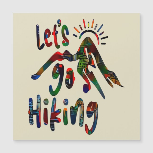 Invitation Magnétique Allons-y Randonnée, Drôle Randonnée citation Magne (Devant)