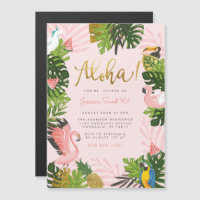 Aloha ! | Hawaiian Tropical Summer Flamant rose Pa
