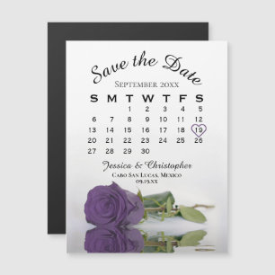 Invitation Magnétique Amethyst Purple Rose Enregistrer l'aimant Calendri