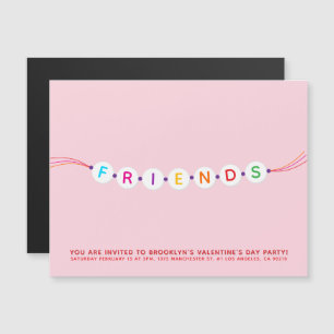 Invitation Magnétique Amis mignon bracelet d'amitié rose Valentin