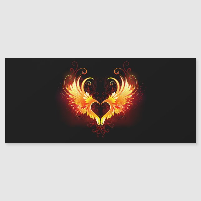 Invitation Magnétique Angel Fire Heart with Wings (Devant)