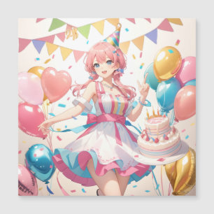 Invitation Magnétique Anniversaire Anime 