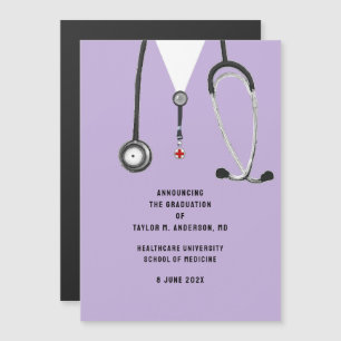 Invitation Magnétique Annonce de remise de diplôme de l'école de médecin