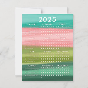 Invitation Magnétique Aquarelle horizontale colorée Brosses 2025