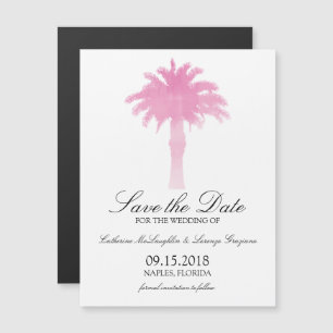 Invitation Magnétique Aquarelle Serene Palm Tree  Enregistrer la date