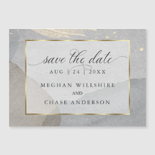 Invitation Magnétique Aquarelle sur pierre de granit Enregistrer la date