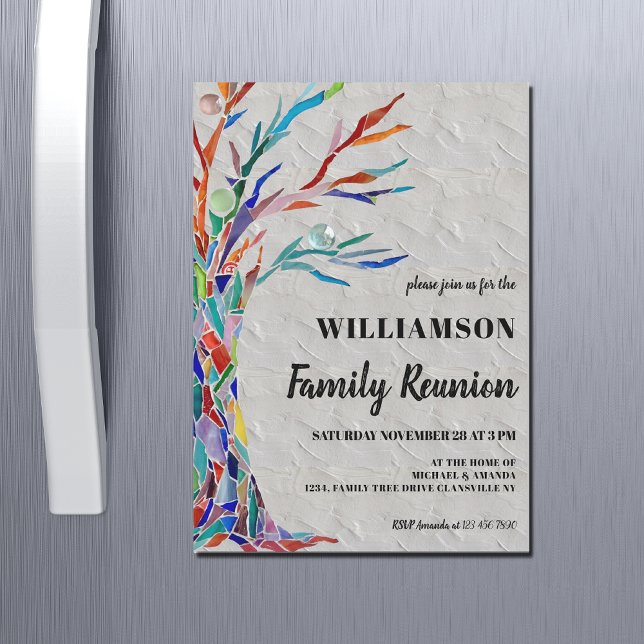 Invitation Magnétique Arbre familial Réunion familiale rustique (Créateur téléchargé)
